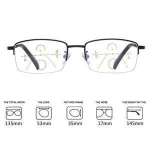 Memory Titanium Anti-blue Light Intelligent Zoom Far And Near Dual-use Reading Glasses