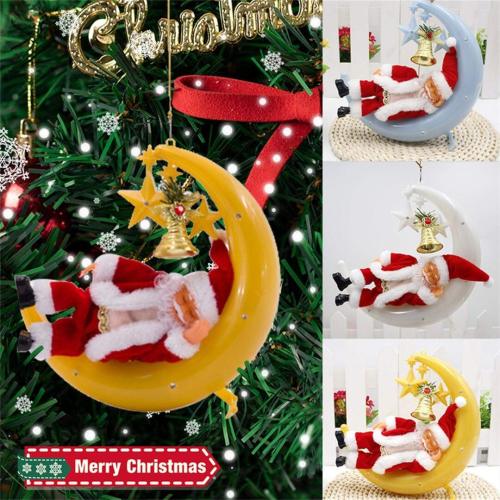 Christmas Electric Decorations Colorful Santa Claus Moon Man Snoring Ornament