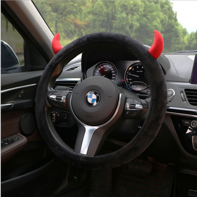 Cute Steering Wheel Covers for Women Winter Warm Fluffy Steering Wheel Cover 15 Inch Universal Fit