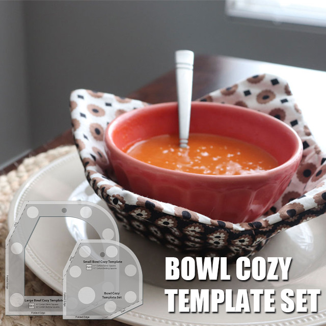 Bowl Cozy Template Cutting Ruler Set - 2PCS (With Instructions)