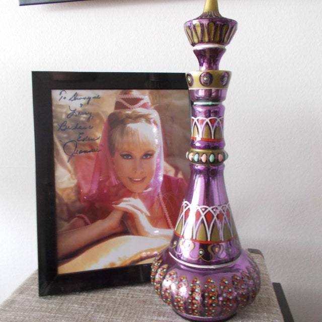 I Dream of Jeannie Bottle From Mario Della Casa Second Season Glass MIRRORED Purple Bottle!