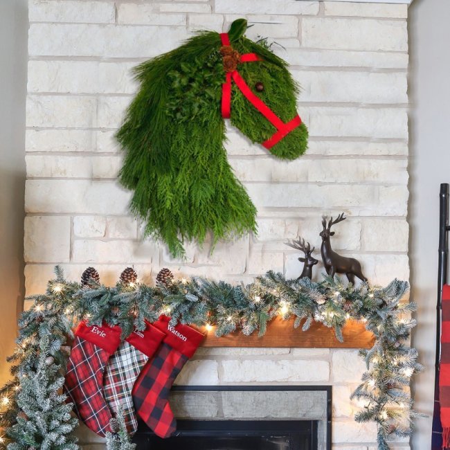 🎁Winter Wreath-Farmhouse Double Horse Head Christmas Wreath (Christmas Sale!)