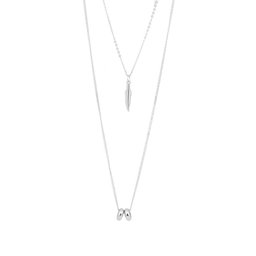 Double Layer Necklace Clavicle Chain Sweater Chain Split Long Necklace