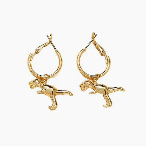 Metal dinosaur earrings