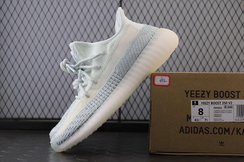white reflective yeezys