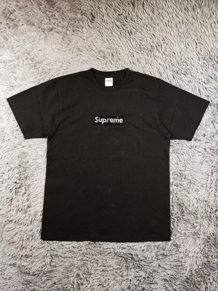 Supxxx Swarovski Box Logo Tee Black - m.flamsneaker.com