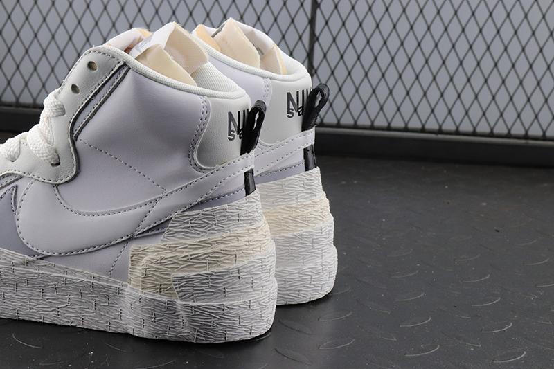nike blazer high sacai white grey