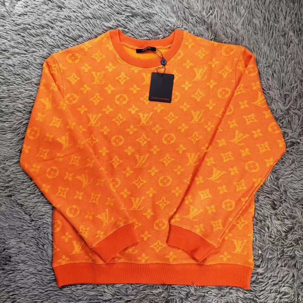 Louis Vuitton Full Monogram Jacquard Crewneck Orange