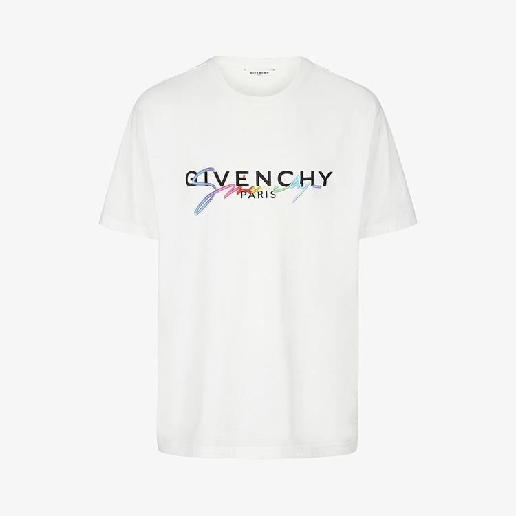 Givenchy White Signature Logo T-Shirt - www.flamsneaker.com