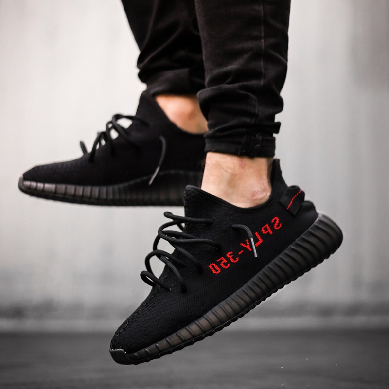 yeezy 350 v2 black red