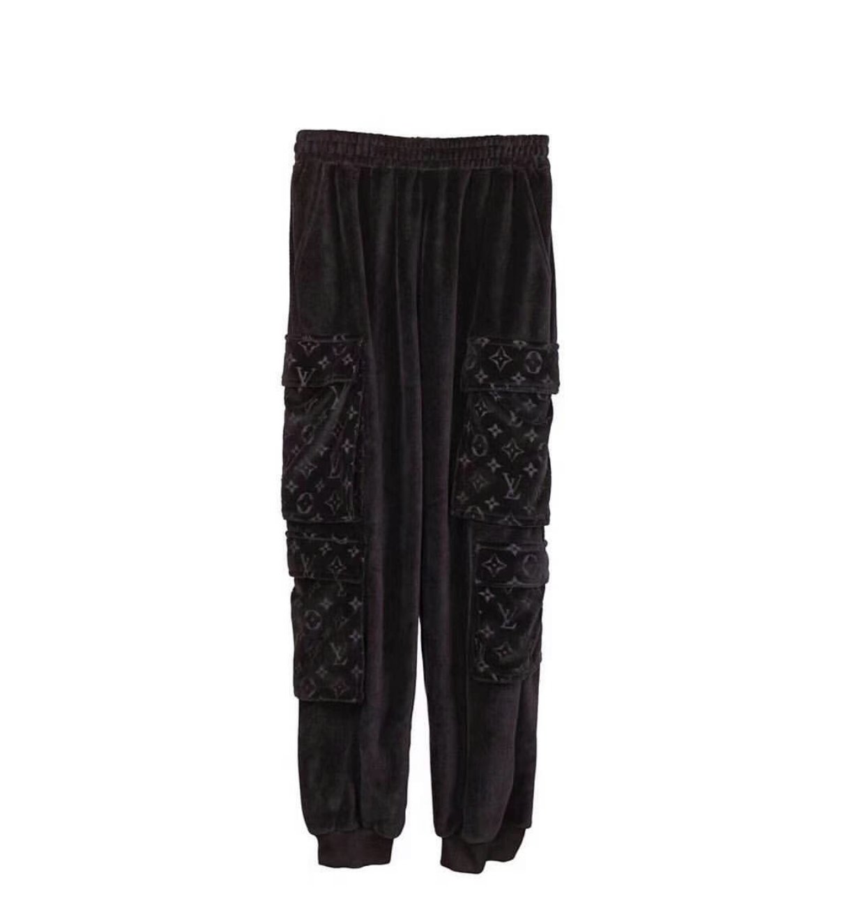 Velour Monogram Cargo Trousers