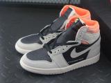 Jordan 1 Retro High Neutral Grey Hyper Crimson