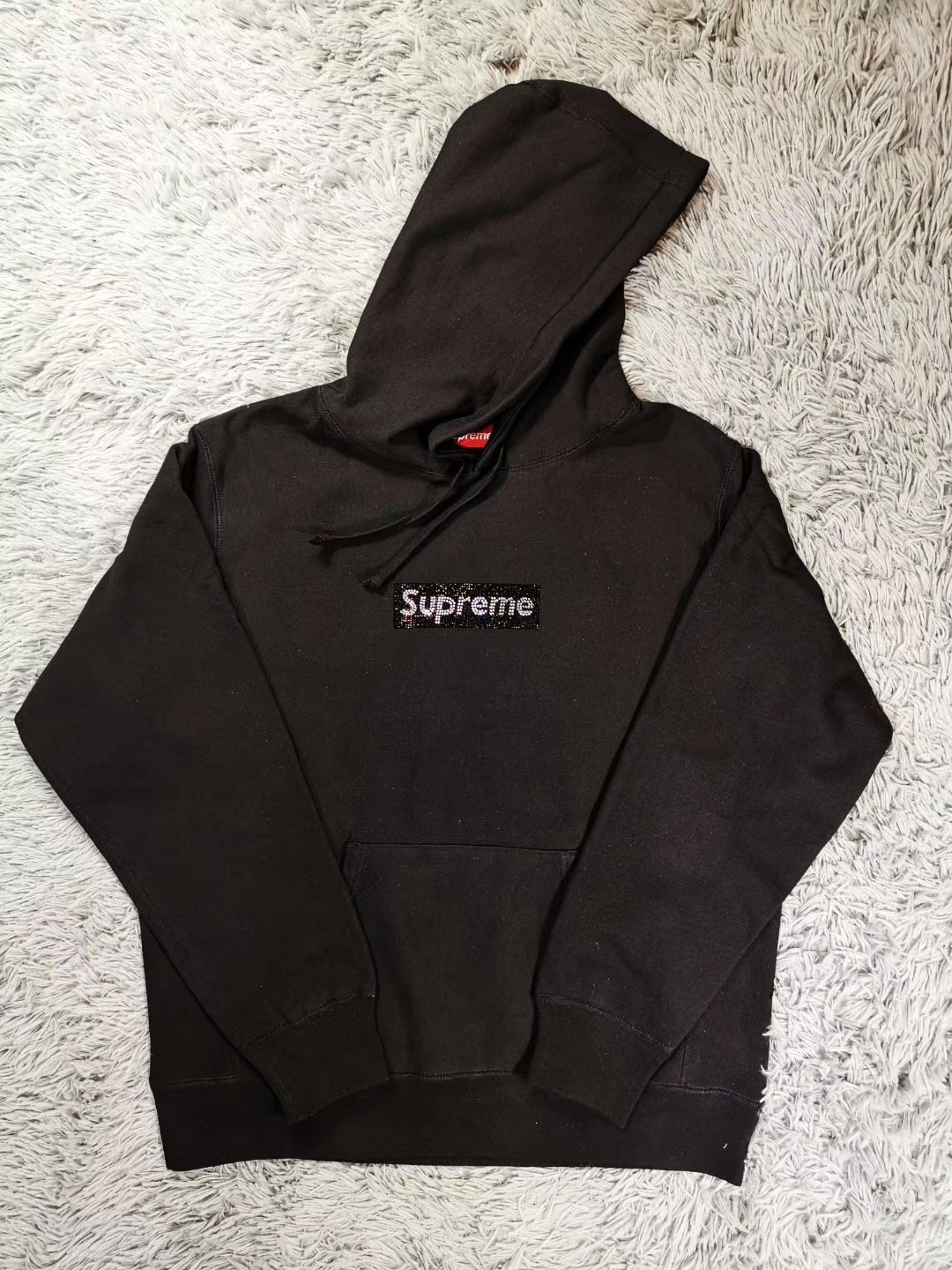 Supreme Swarovski Box Logo Hooded Sweatshirt Black 2025