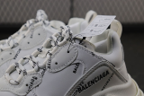 BCG White & Black Allover Logo Triple S Sneakers