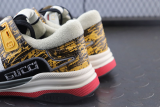 Guci Ultrapace Distressed Suede, Mesh and Snake-Effect Leather Sneakers