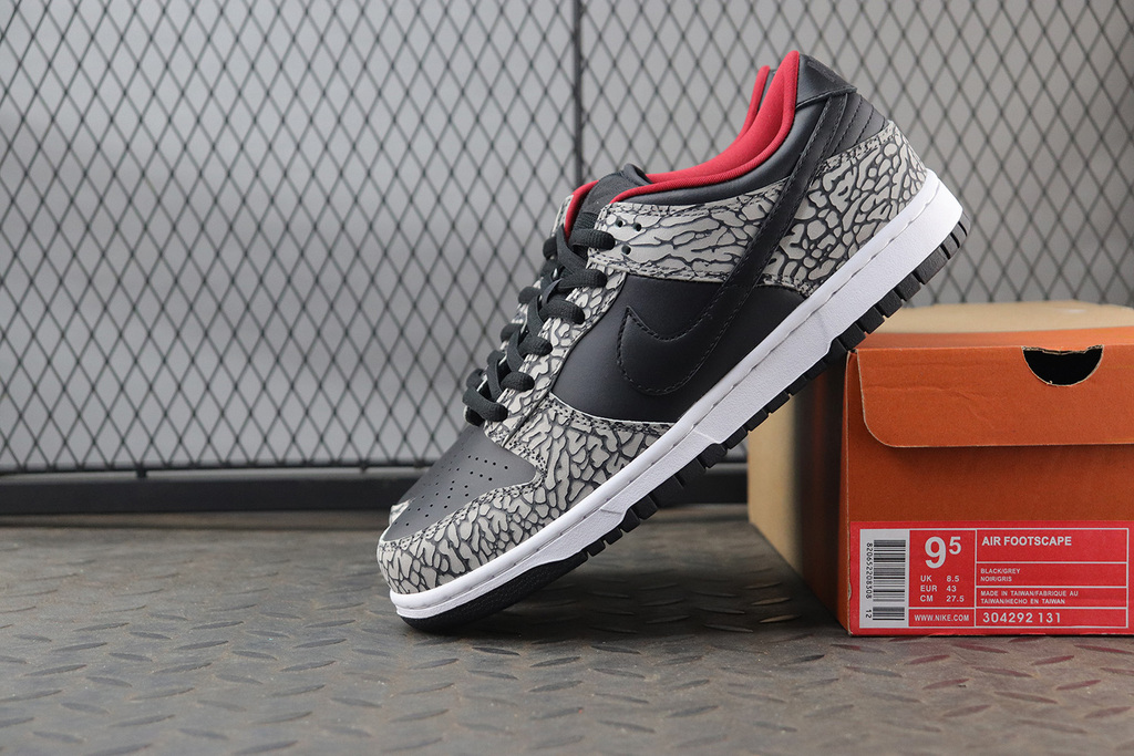 nike sb dunk low supreme black cement