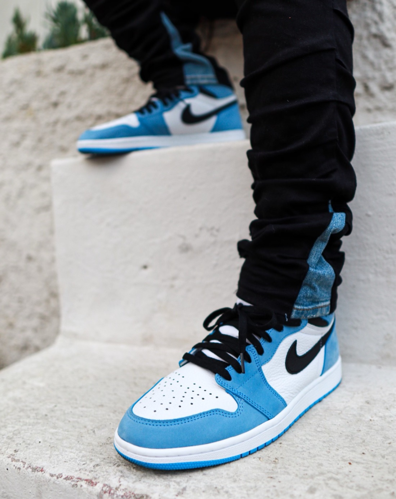 Jordan 1 Retro High White University Blue Black M Flamsneaker Com