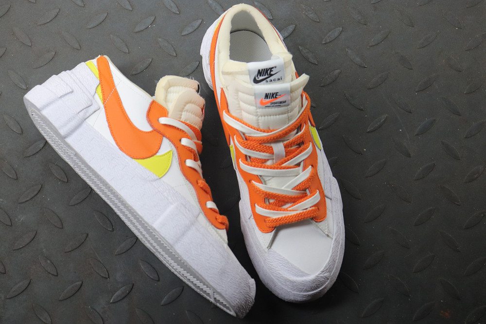 Sacai X Blazer Low Magma Orange M Flamsneaker Com