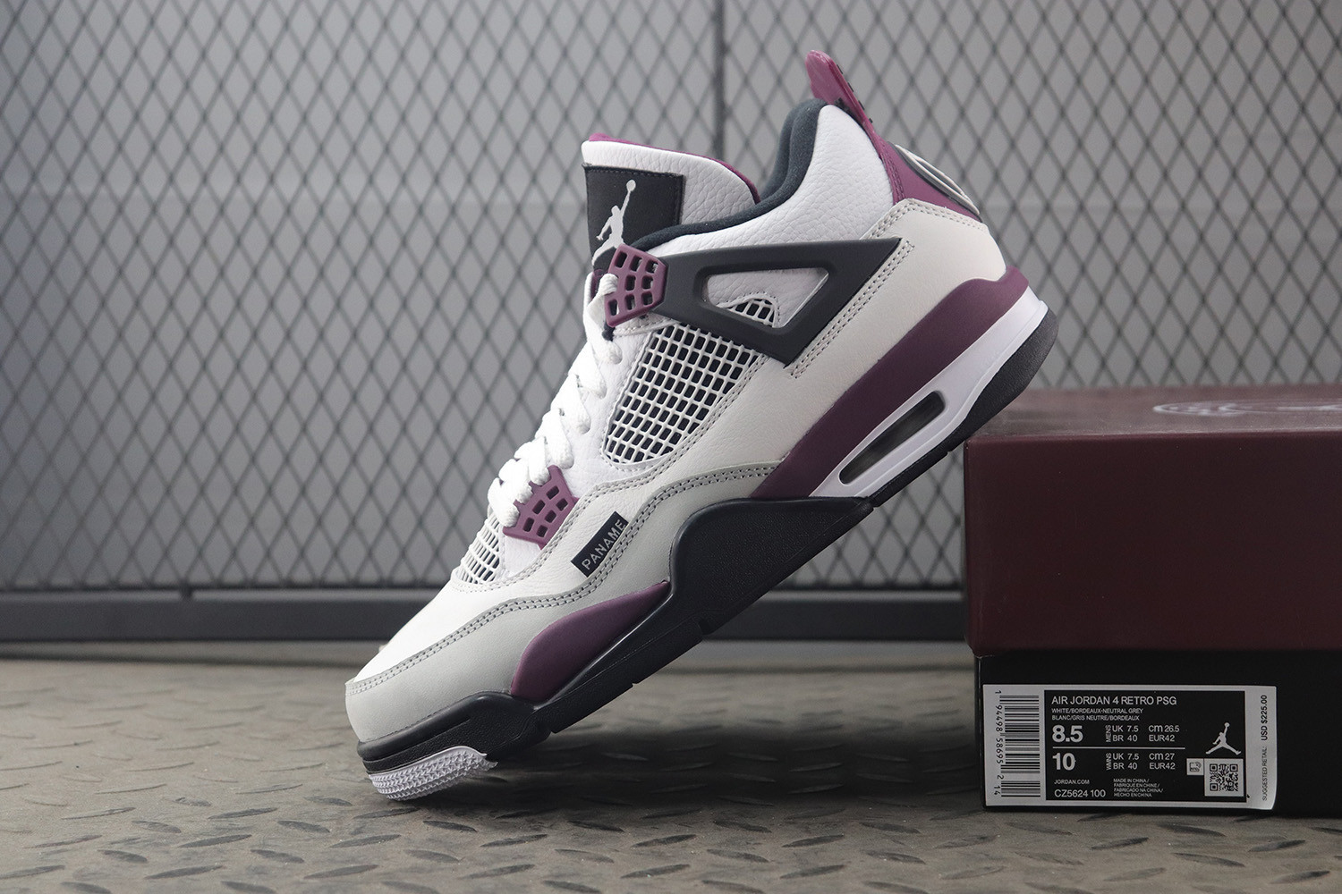 paris saint germain x air jordan men's 4 retro bordeaux