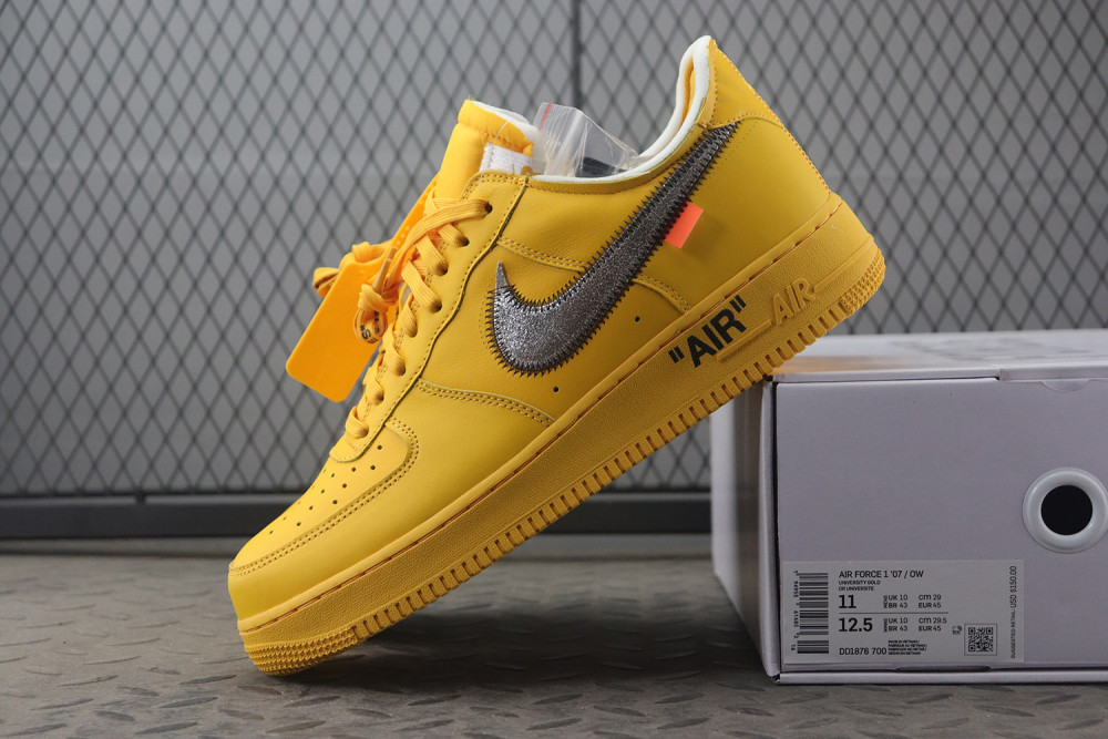 The Off White X Nike Air Force 1 University Gold M Flamsneaker Com