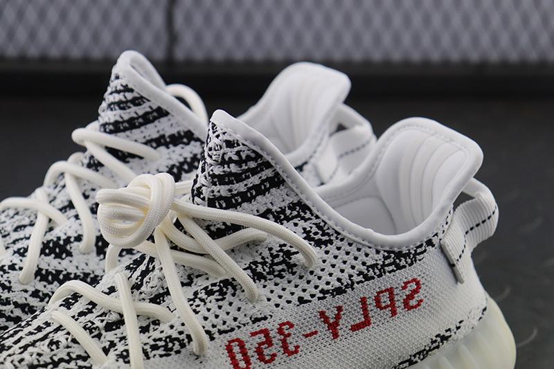 yeezy zebra close up