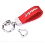 Supxxx Genuine Leather Keychain Red