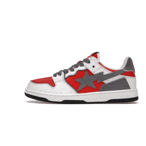 A Bathing Ape Bape SK8 Sta White Red
