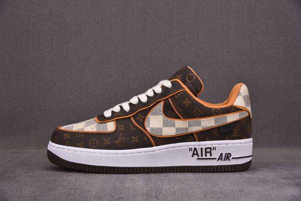 On Feet Quick Review of Nike Air Force 1 Low Louis Vuitton Monogram Brown  Damier Azur 