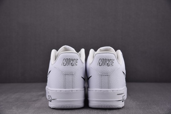 nike air force 1 low sketch white black