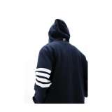 Thom Browne Navy Striped Zip Hooded Sweatshirt