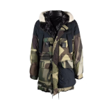 Sacai FW22 Kaws Edition long-sleeve color block camouflage hooded padded jacket