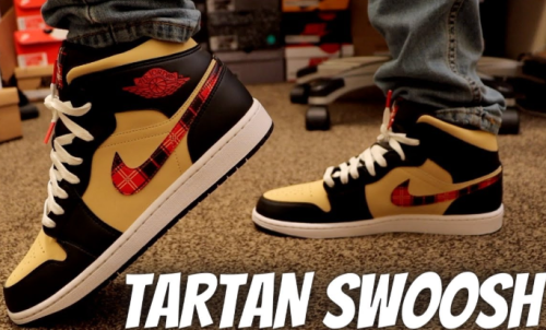 Air Jordan 1 Mid Tartan Swoosh