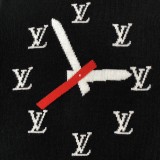 Louis Vuitton SS23 Clock Pattern Long Sleeve Black Knit Sweater