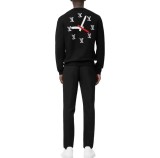 Louis Vuitton SS23 Clock Pattern Long Sleeve Black Knit Sweater