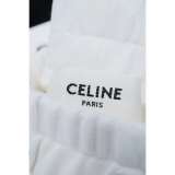 CELINE Button-Detailed Striped Jersey Track Pants White