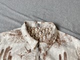 Dior x Travis Scott Zipper Blouson Brown White Jacket