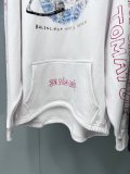 BALENCIAGA MUSIC PINK MARTINI MERCH ELASTIC HEM HOODIE OVERSIZED IN GEBROCHENES WEISS