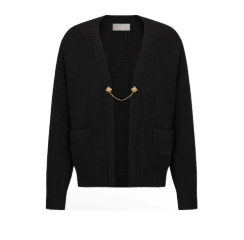 Dior cardigan in black wool and alpaca-blend jersey