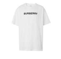 Burberry Crew Neck Street Style Plain Cotton Short Sleeves White