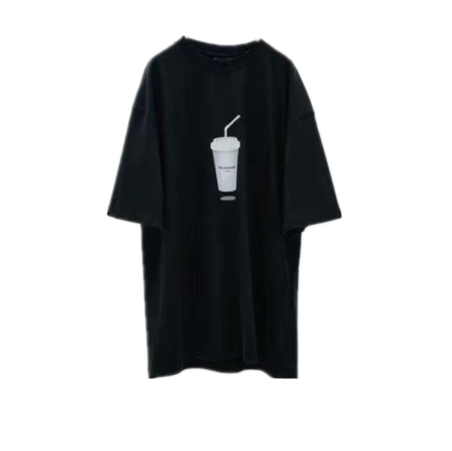 Balenciaga SS23 limited edition coffee cup print short-sleeved T-shirt black 5.23
