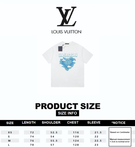Louis Vuitton 23ss Blue Sky White Cloud Print Suede Foam Short Sleeve White 6.14
