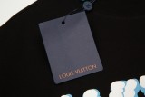 Louis Vuitton 23ss Blue Sky White Cloud Print Suede Foam Short Sleeve Black 6.14