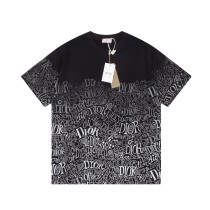 Dior Black Gradient Reversible Logo Print Short Sleeve T-Shirt 6.14
