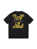 Louis Vuitton 23ss new yellow big logo print short-sleeved T-shirt Black 6.26