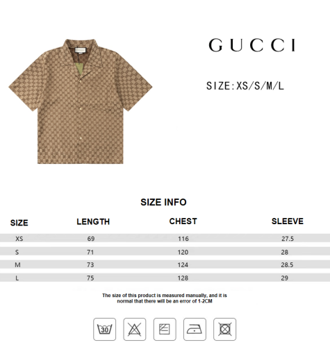 Gucci 23SS early spring new shirt classic double G jacquard denim short sleeves 6.26
