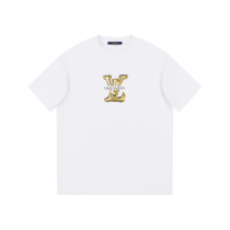 Louis Vuitton 23ss new yellow big logo print short-sleeved T-shirt White 6.26