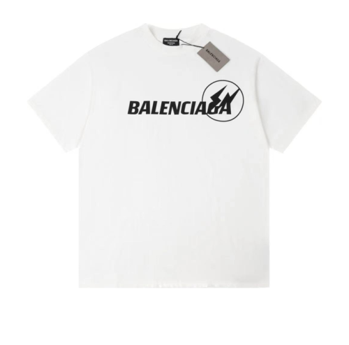 Balenciaga X FRAGMENT DESIGN 23SS Chest Logo Print Short Sleeve T-shirt White 7.4