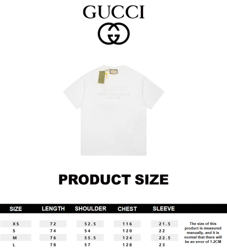 Gucci 23SS New Chest Embroidered Logo Short Sleeve T-Shirt White 7.11