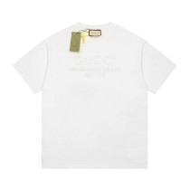 Gucci 23SS New Chest Embroidered Logo Short Sleeve T-Shirt White 7.11