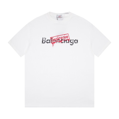 BALENCIAGA ✘ Supreme Double Graffiti Logo Short Sleeve T-Shirt White 7.11